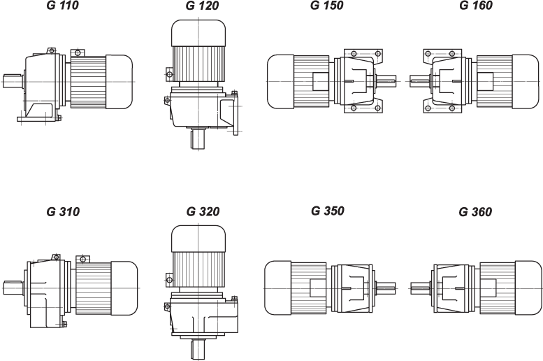 Варианты сборки Мотор-редуктора 4МЦ2С-63
