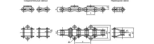 Цепи транспортерные роликовые длиннозвенные ГОСТ 4267-78 (ТРД)
